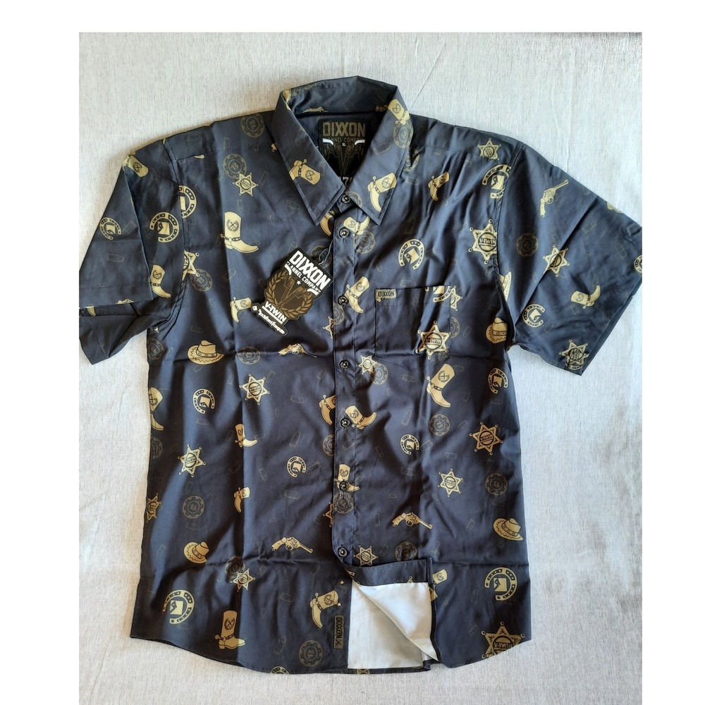 DIXXON V Twin Mens XL Short Sleeve Button Up Shirt 1876 Rockford Fosgate Western
